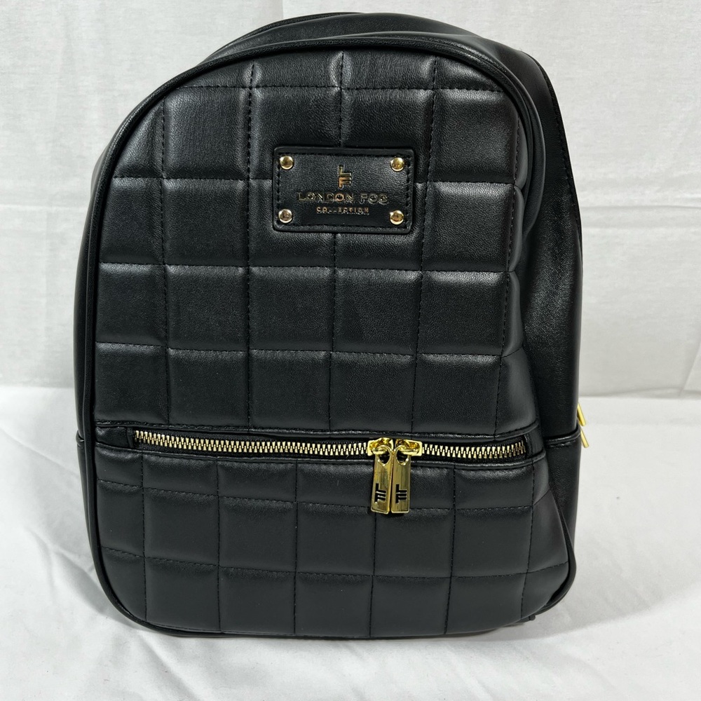 ONDON FOG JAEL QUILTED BACKPACK BLACK BRAND NEW WITH TAGS Over The Shoulder.